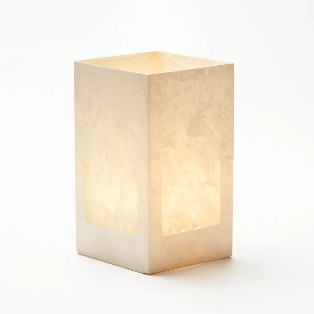 Articulated lithophane lamp isolated on a white background