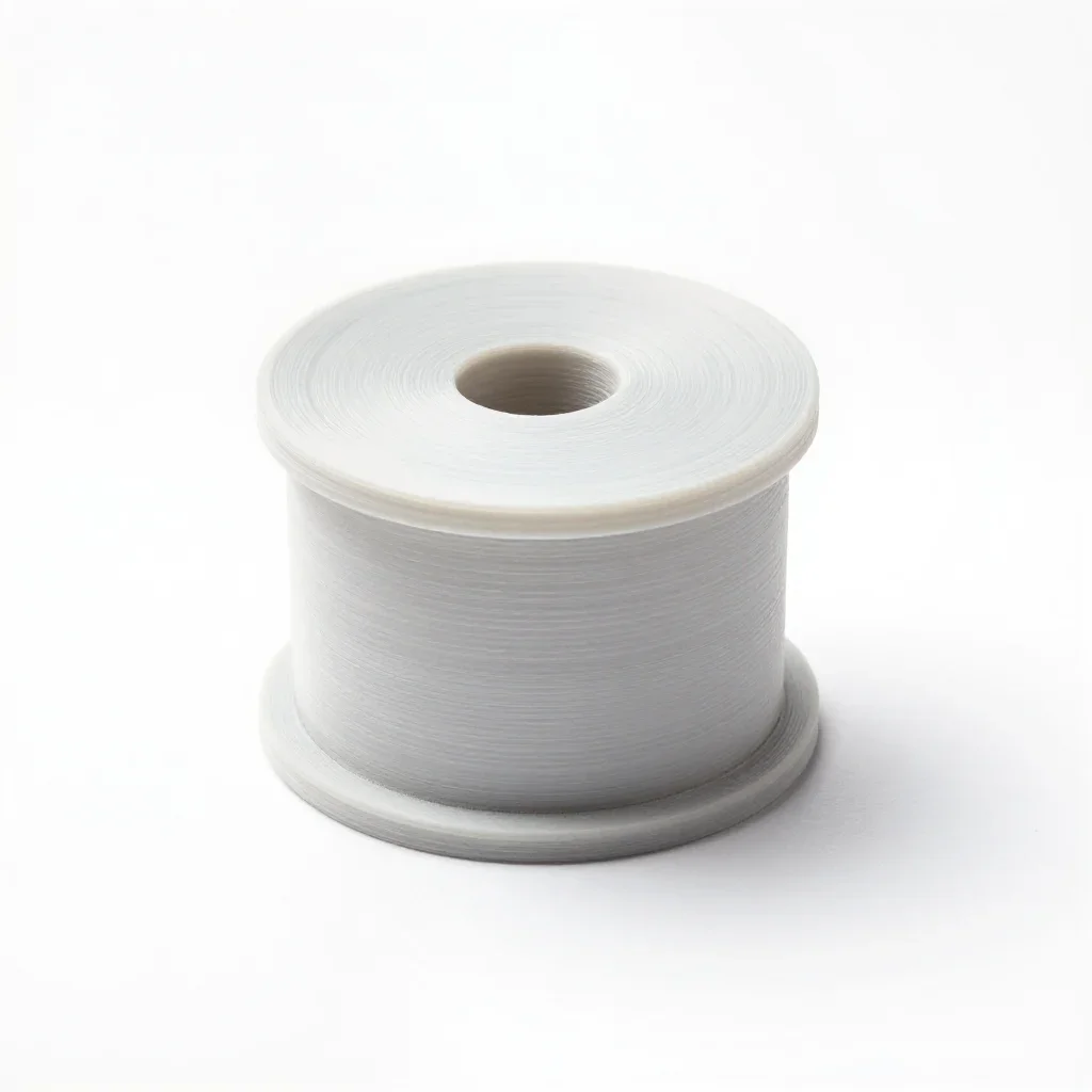 Compact filament spool holder isolated on a white background