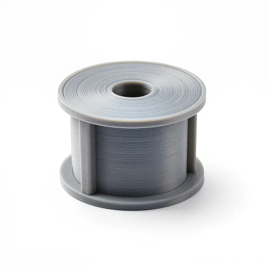 Desktop filament spool holder isolated on a white background