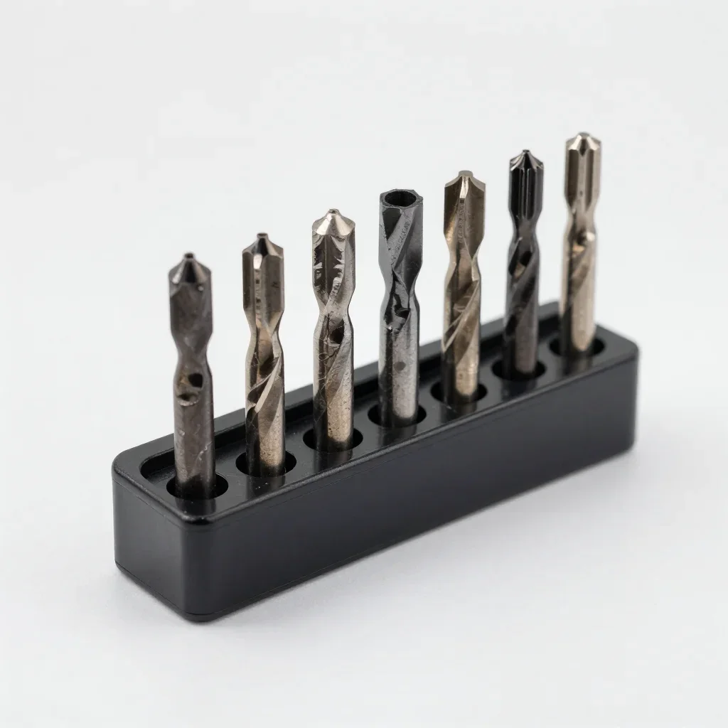 Heavy-duty drill bit organiser isolated on a white background