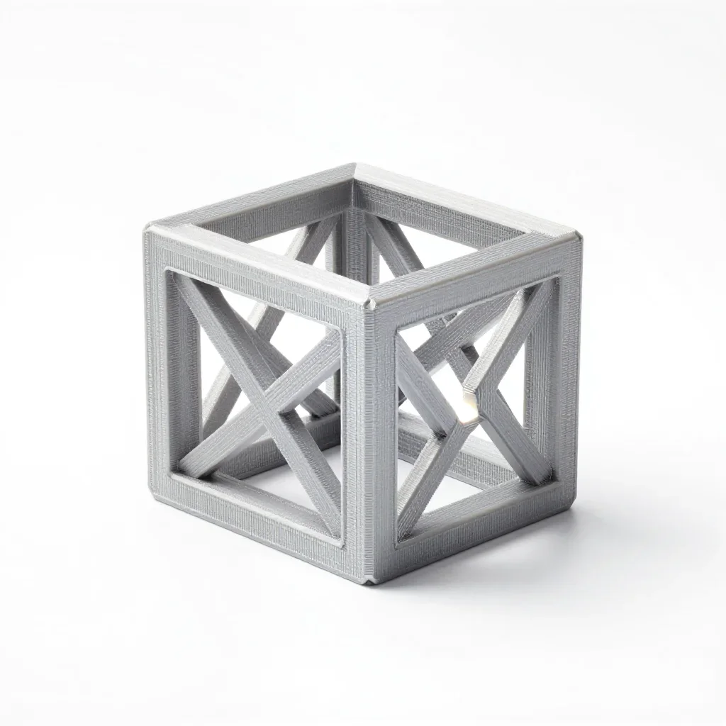 Lightweight lattice pipe bracket isolated on a white background