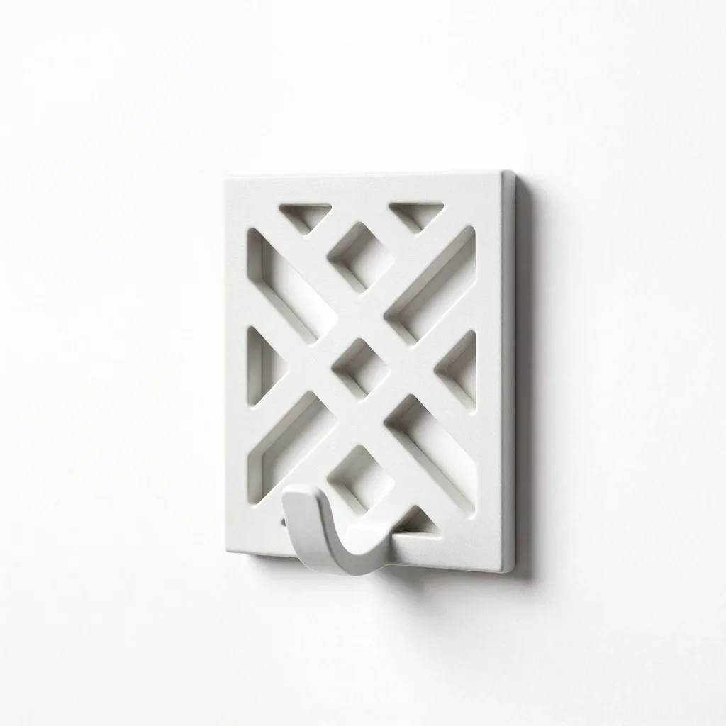 Lightweight lattice wall hook isolated on a white background