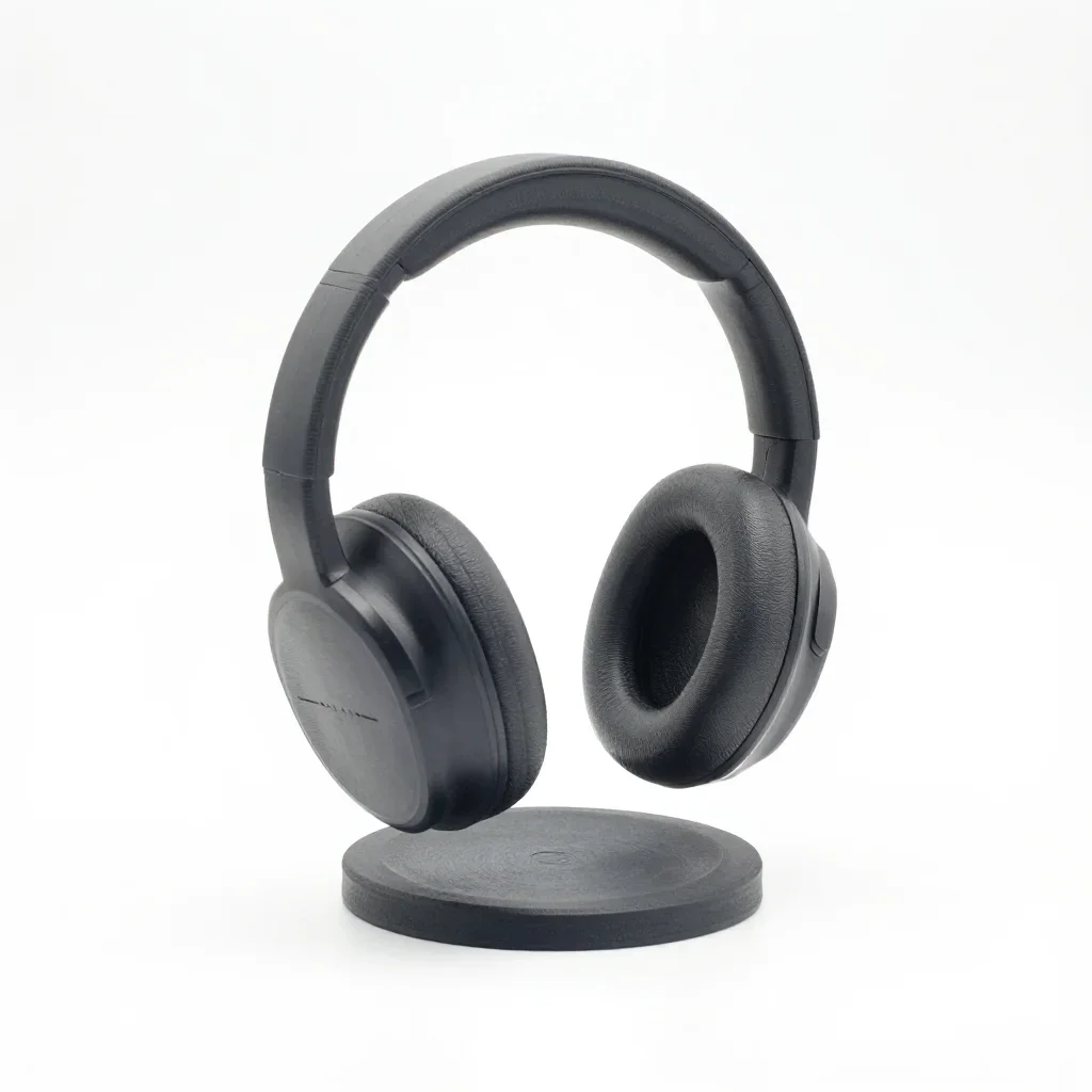 Parametric headphone stand isolated on a white background