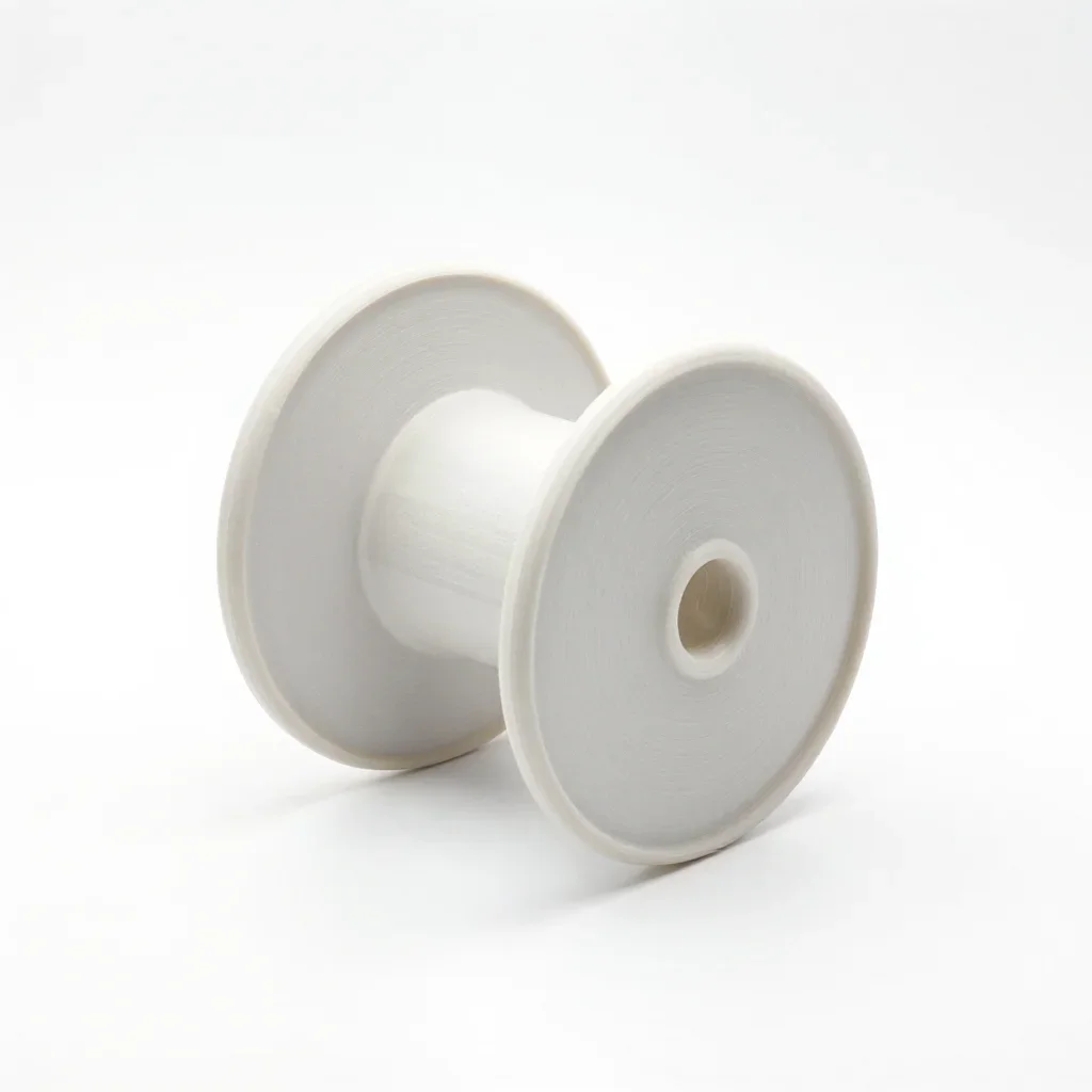 Wall-mounted filament spool holder isolated on a white background
