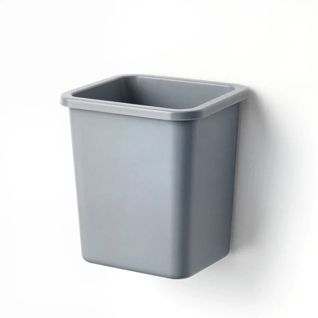 Wall-mounted gridfinity bin isolated on a white background