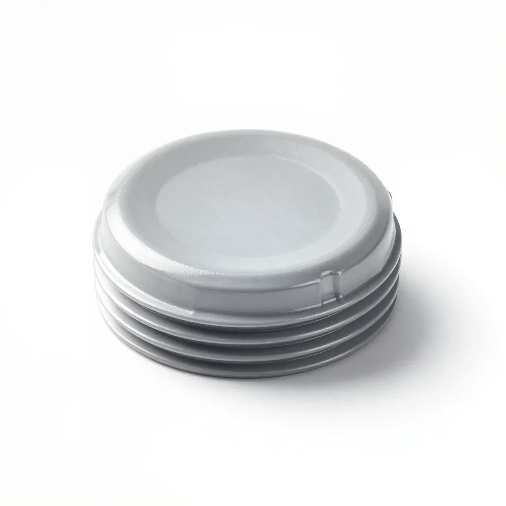 Wall-mounted threaded jar lid isolated on a white background