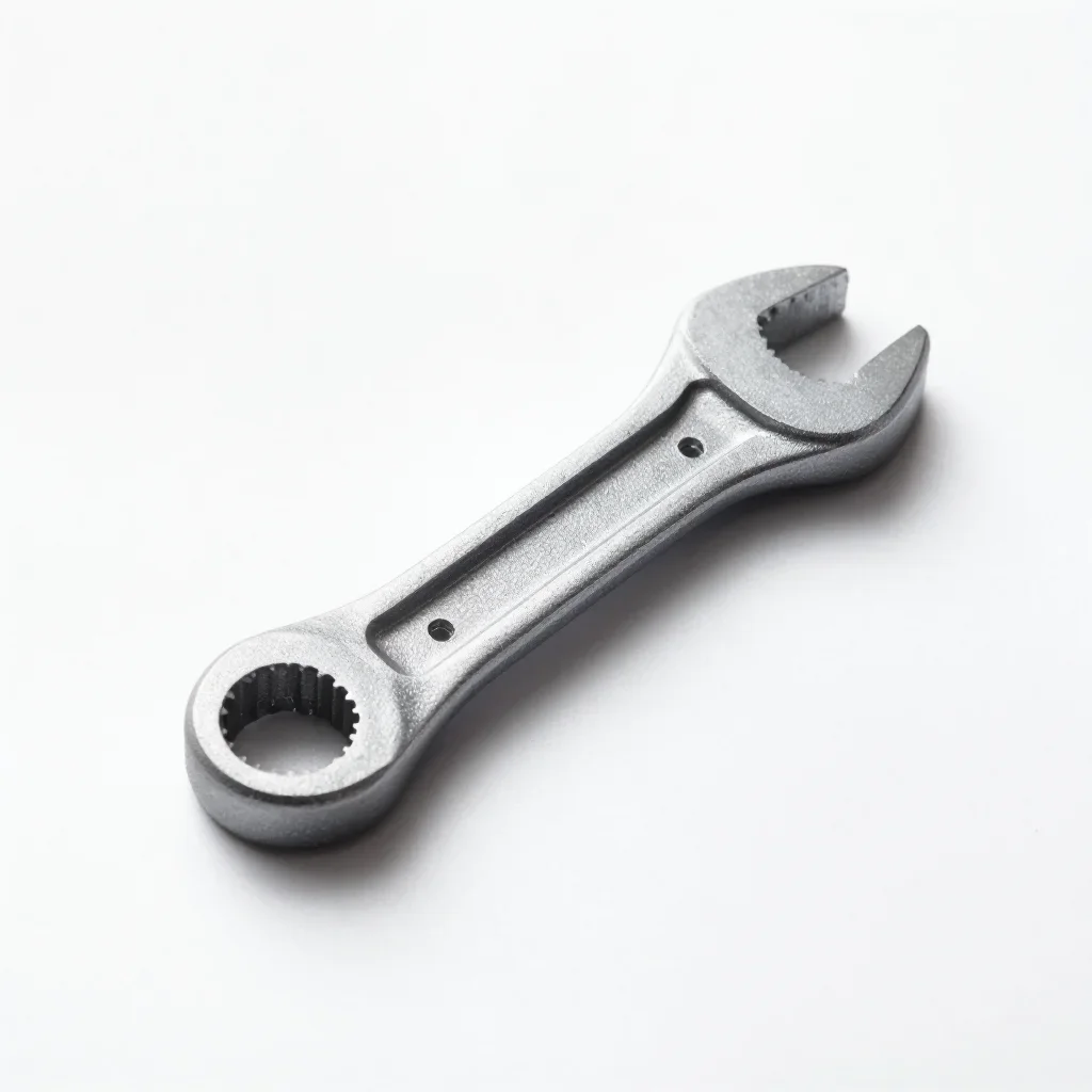 Wall-mounted wrench isolated on a white background