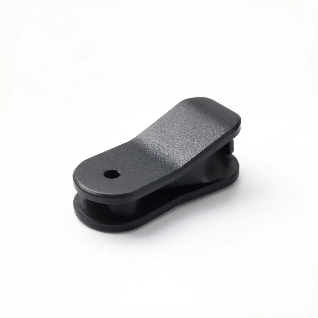 Ergonomic cable clip isolated on a white background