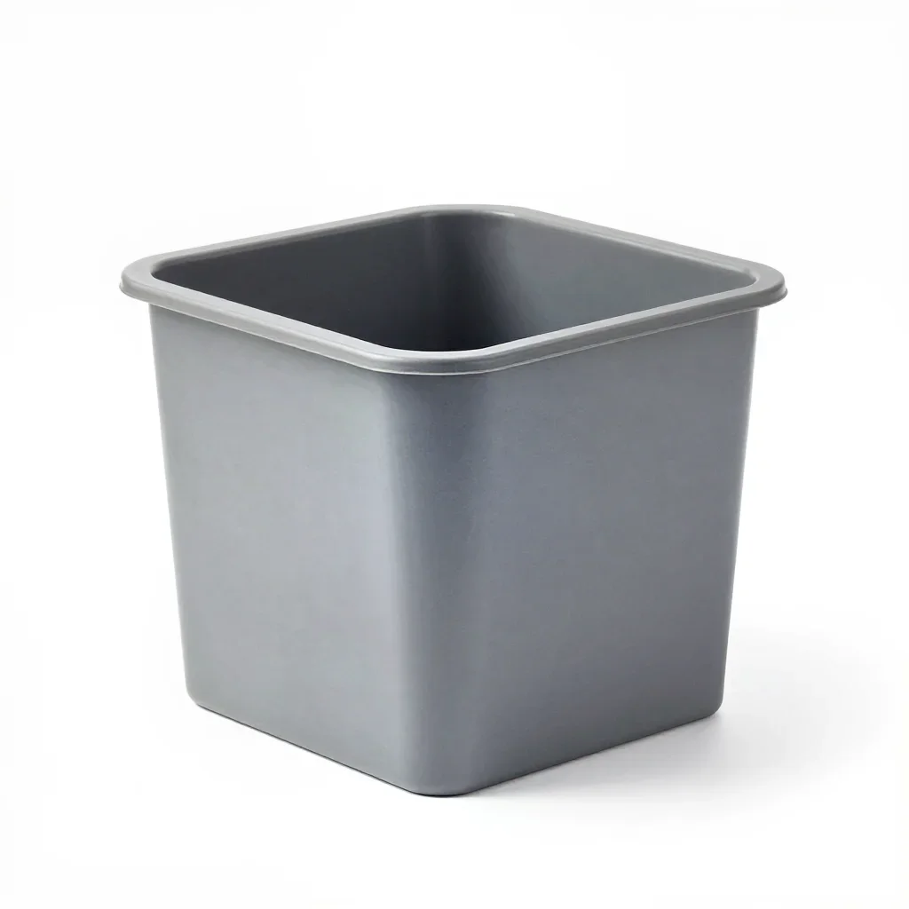 Ergonomic gridfinity bin isolated on a white background
