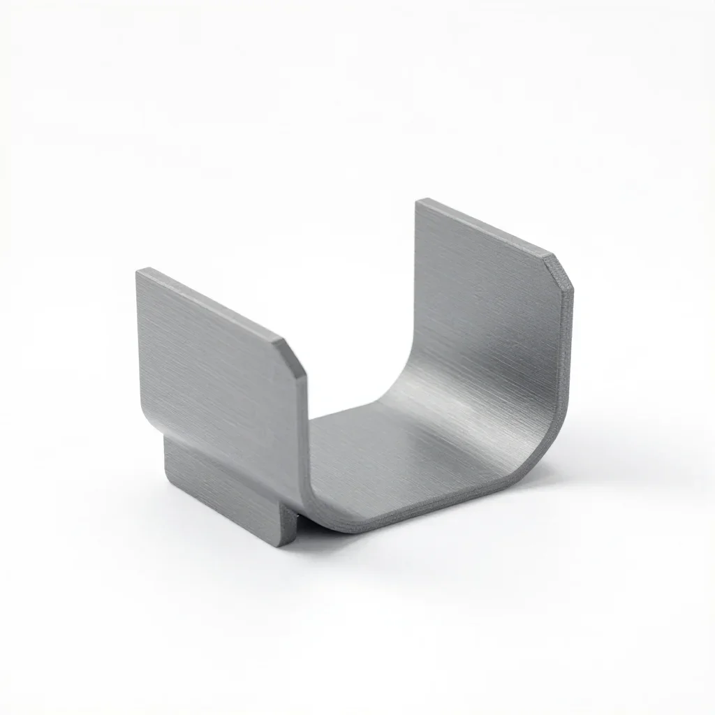 Ergonomic pipe bracket isolated on a white background