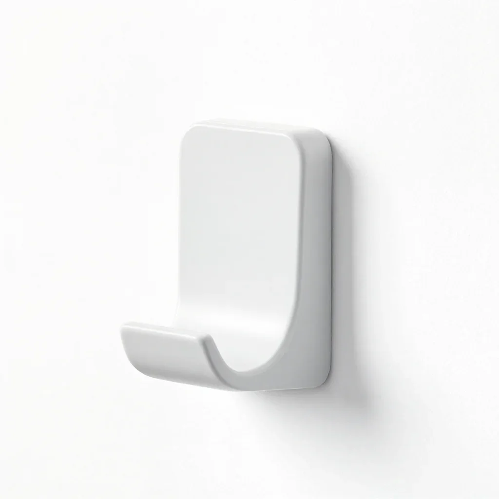 Ergonomic wall hook isolated on a white background
