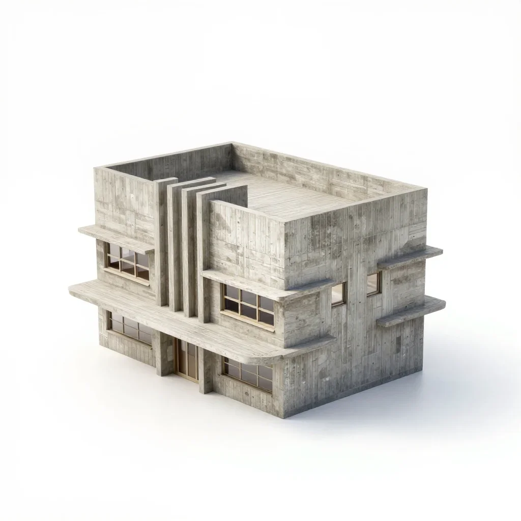 Art Deco boathouse isolated on a white background