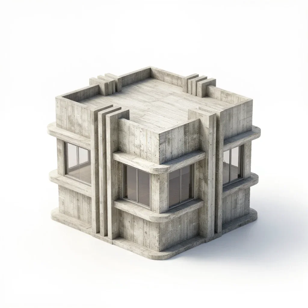 Art Deco cabin isolated on a white background