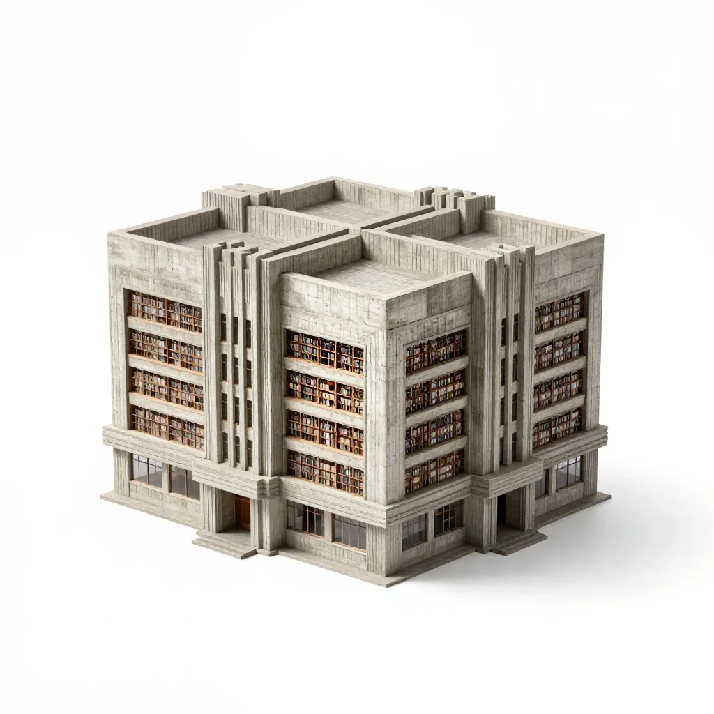 Art Deco library isolated on a white background