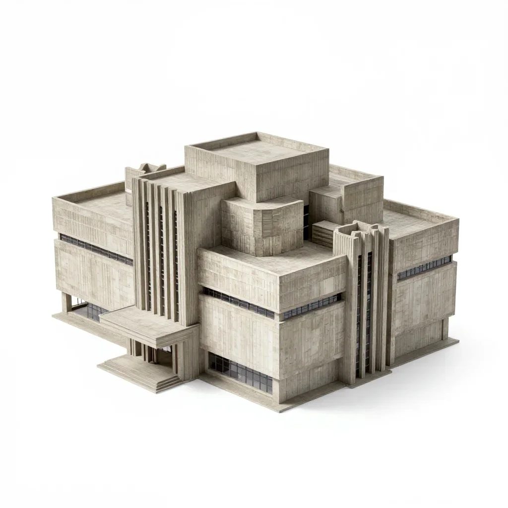Art Deco museum isolated on a white background