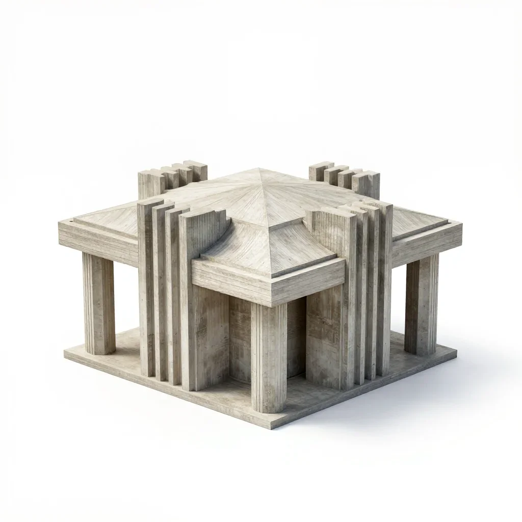 Art Deco pavilion isolated on a white background