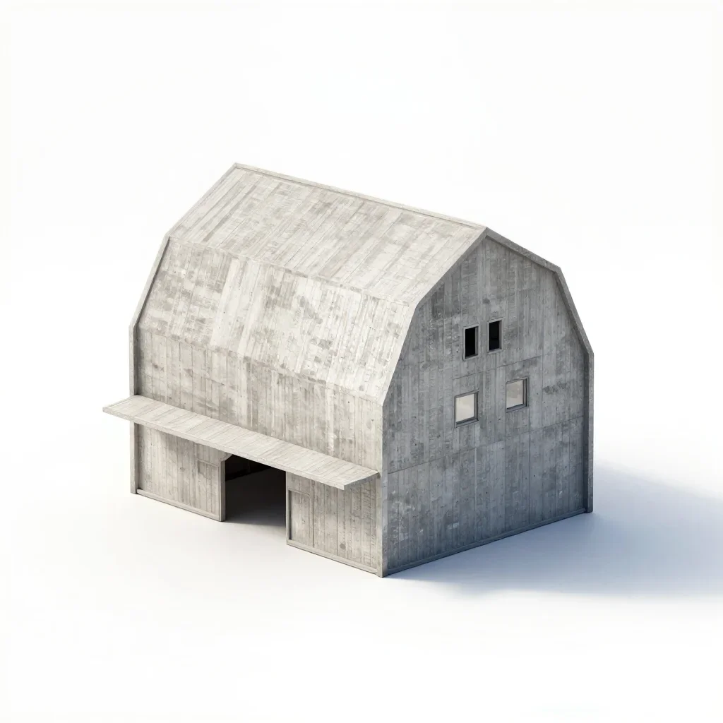 Futuristic barn isolated on a white background