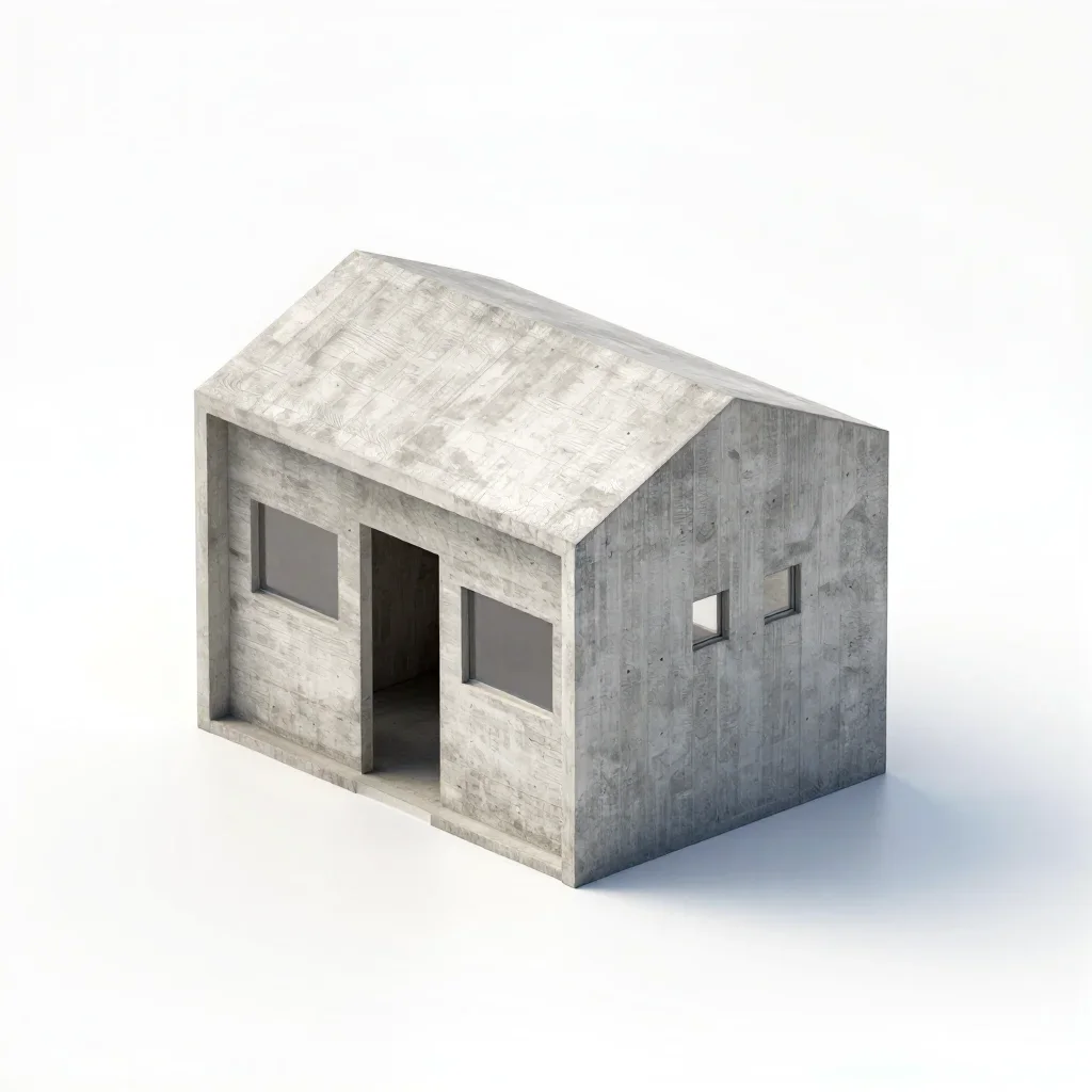 Futuristic boathouse isolated on a white background