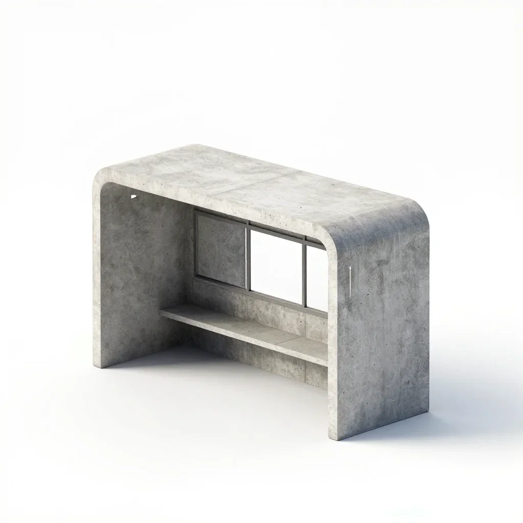Futuristic bus shelter isolated on a white background