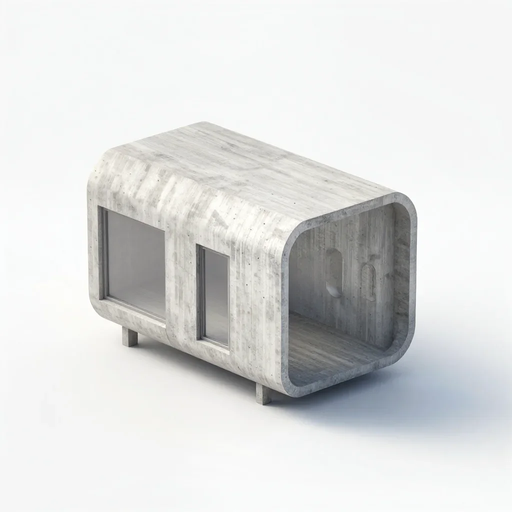 Futuristic cabin isolated on a white background