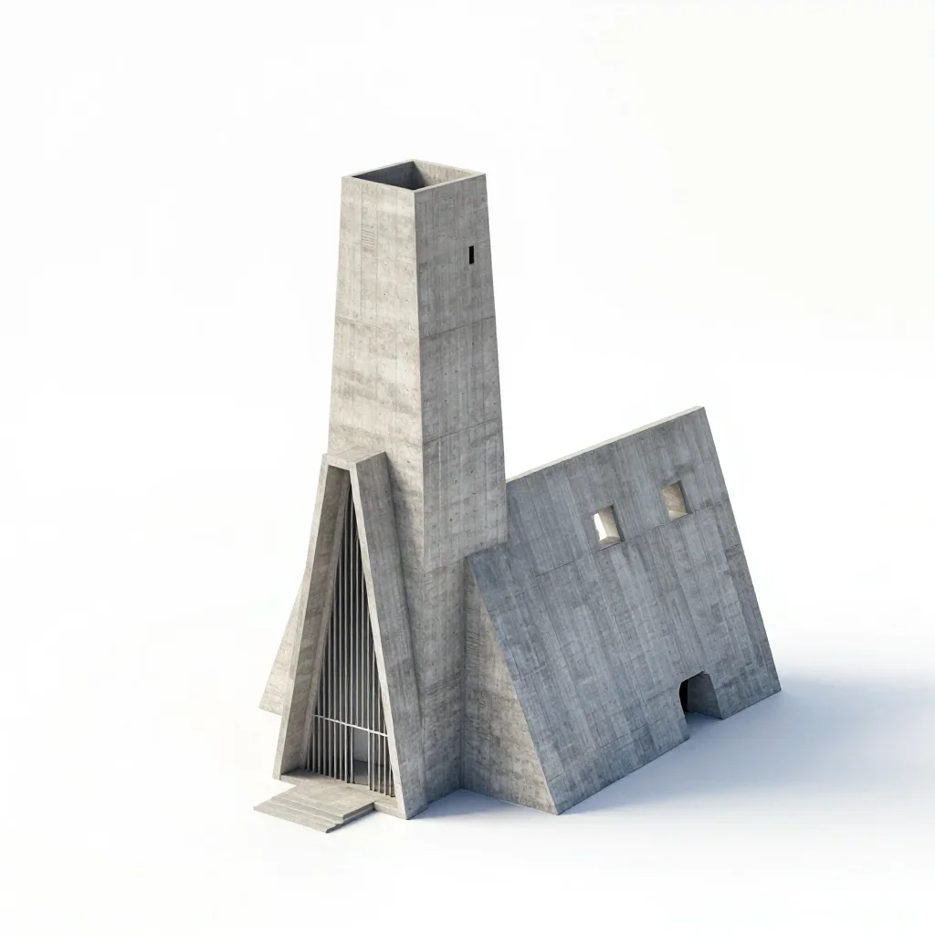 Futuristic church isolated on a white background