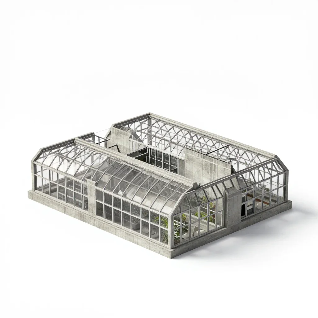 Futuristic greenhouse isolated on a white background
