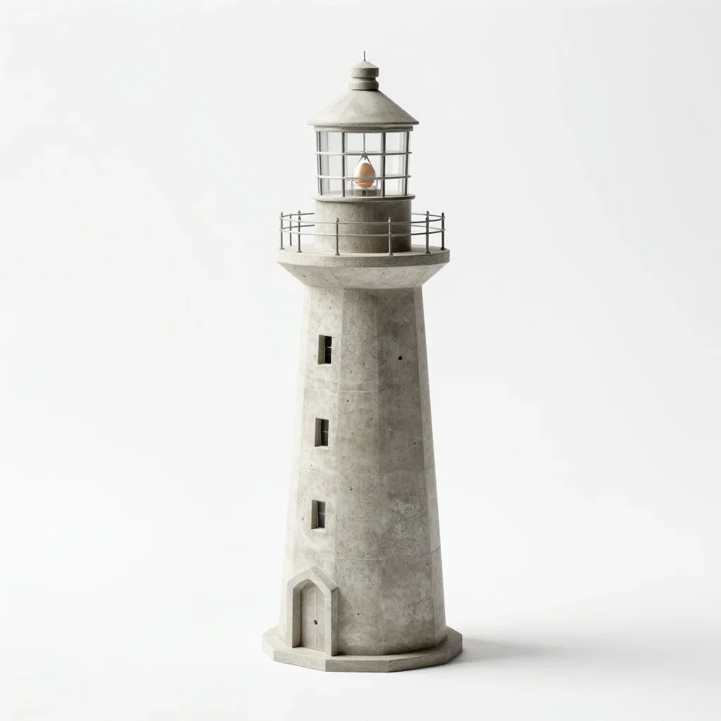 Futuristic lighthouse isolated on a white background