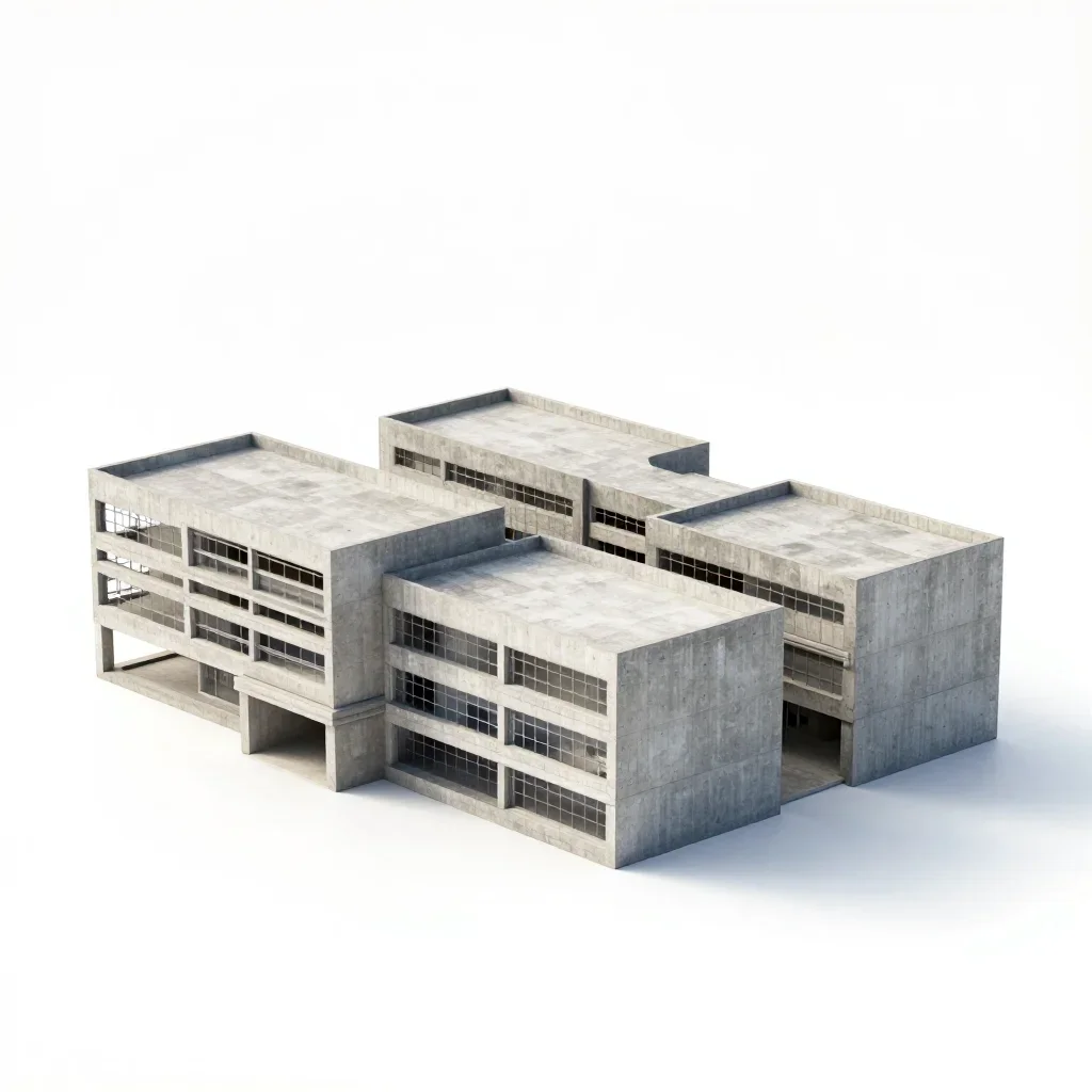Futuristic school building isolated on a white background