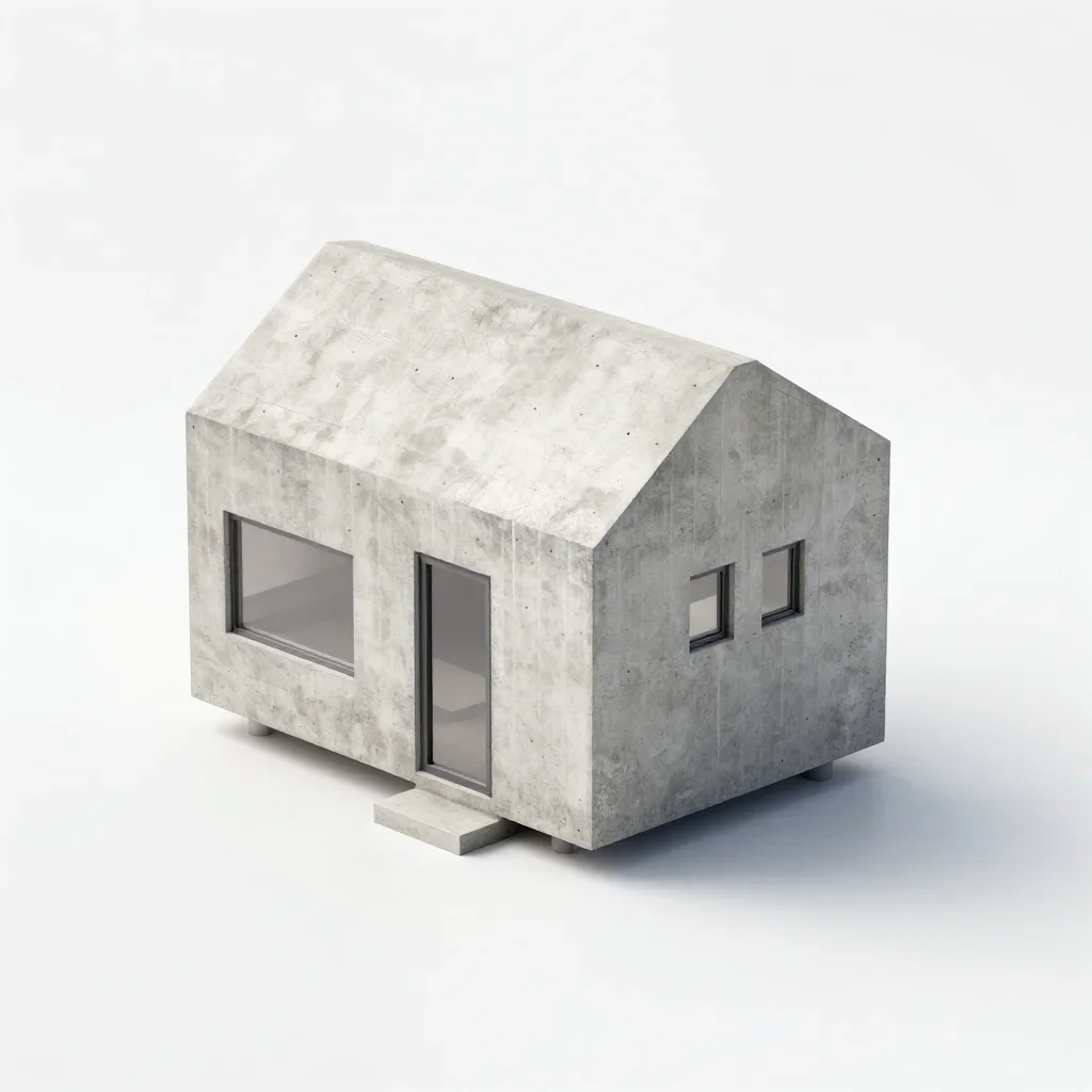 Futuristic small house isolated on a white background