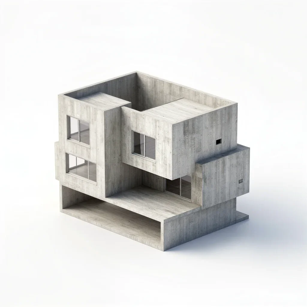 Futuristic townhouse isolated on a white background