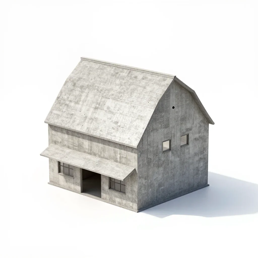 Japanese barn isolated on a white background