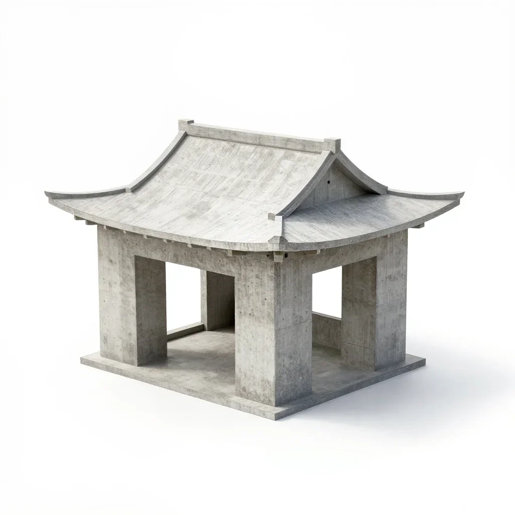Japanese pavilion isolated on a white background