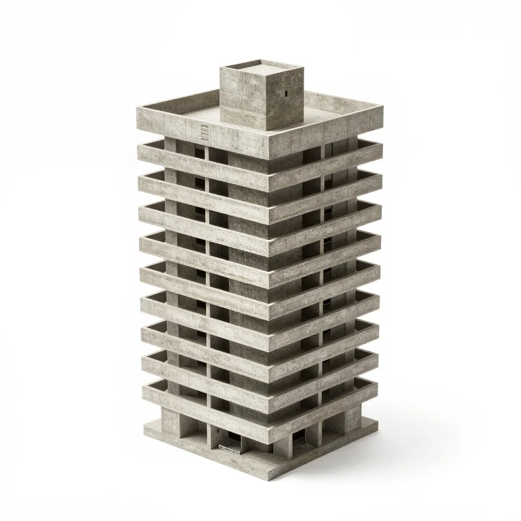 Japanese tower block isolated on a white background