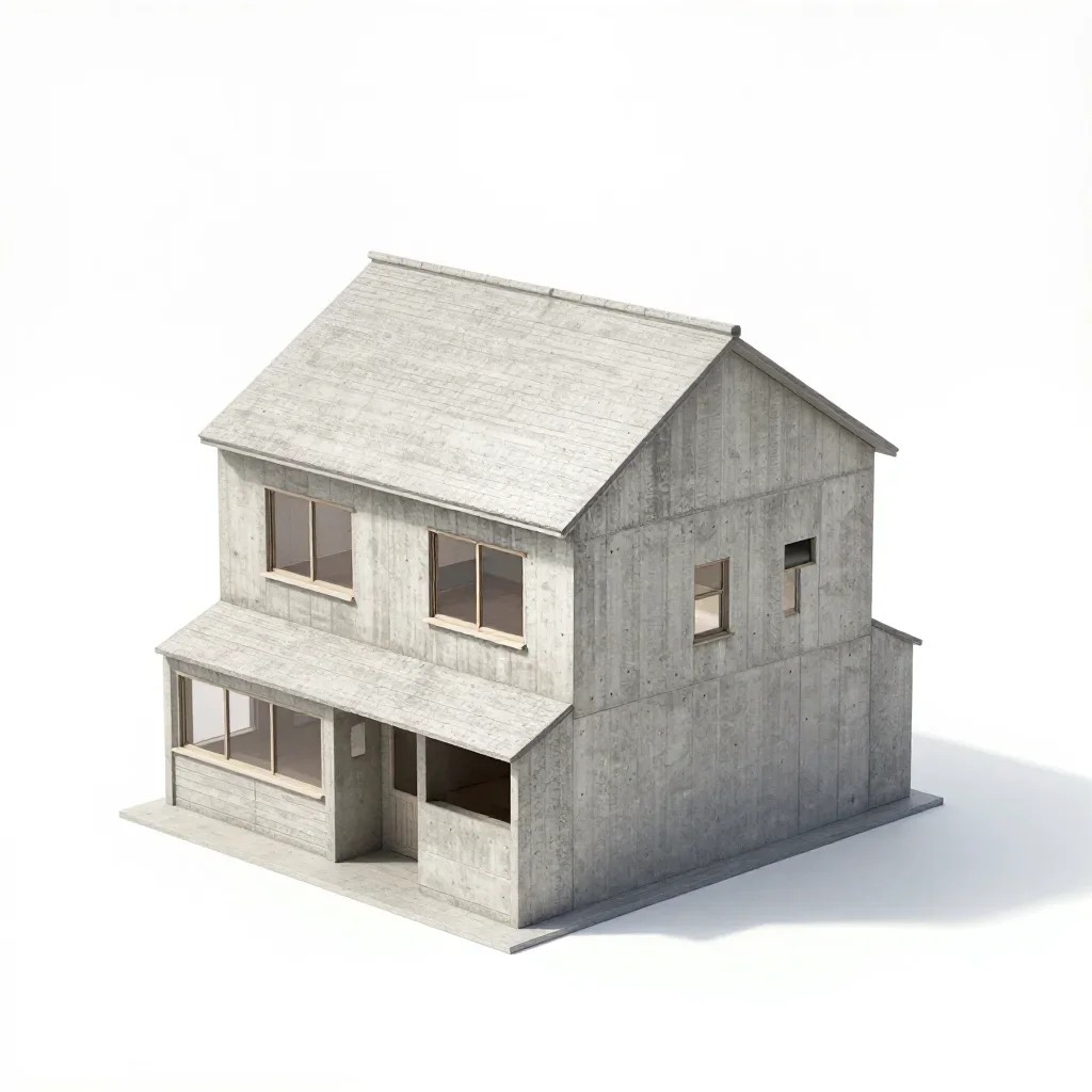 Japanese townhouse isolated on a white background