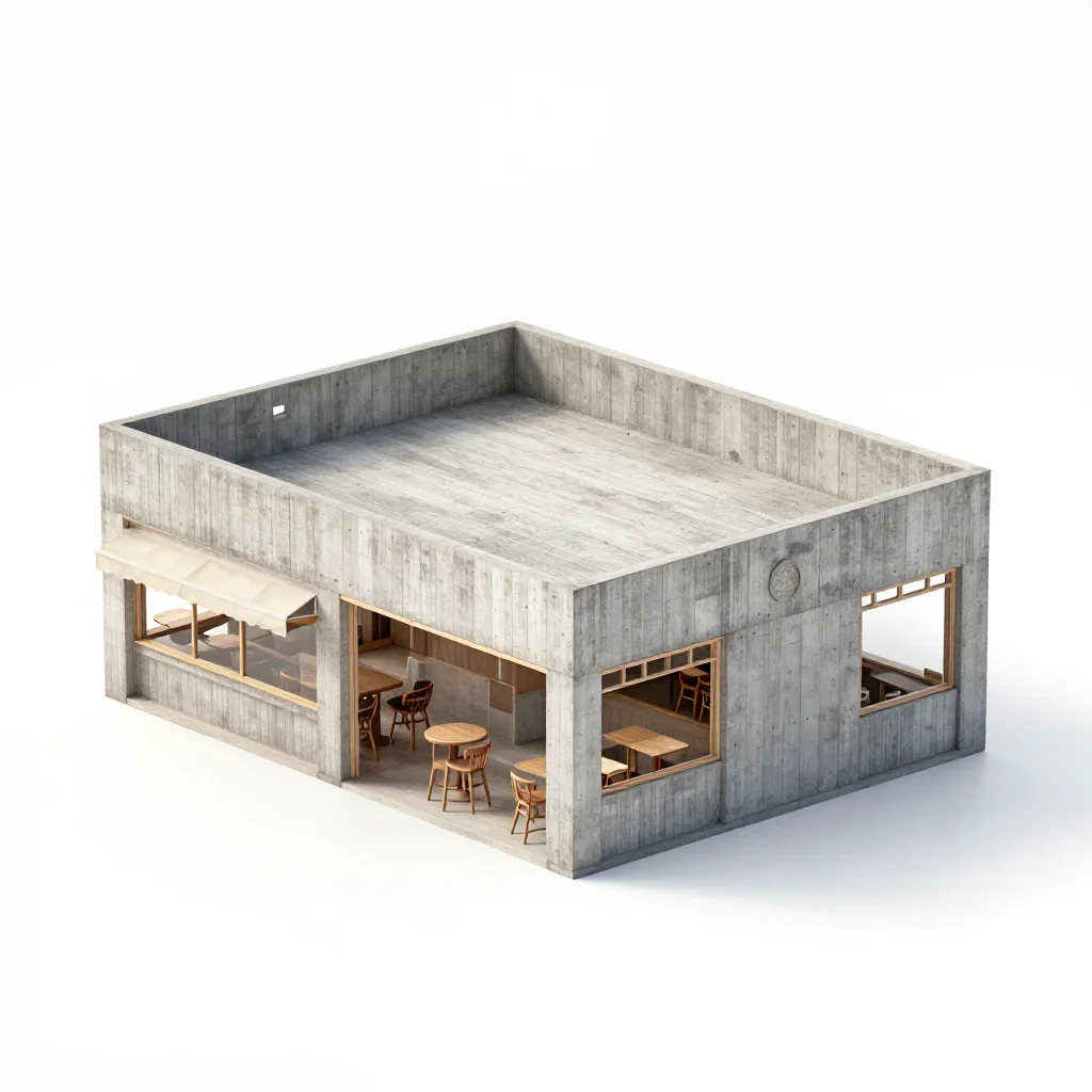Mediterranean cafe building isolated on a white background