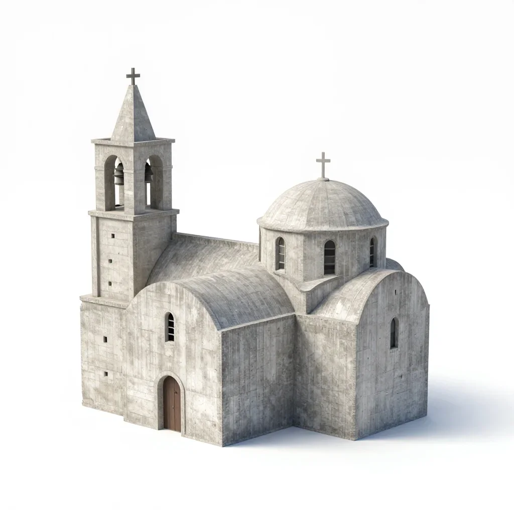 Mediterranean church isolated on a white background