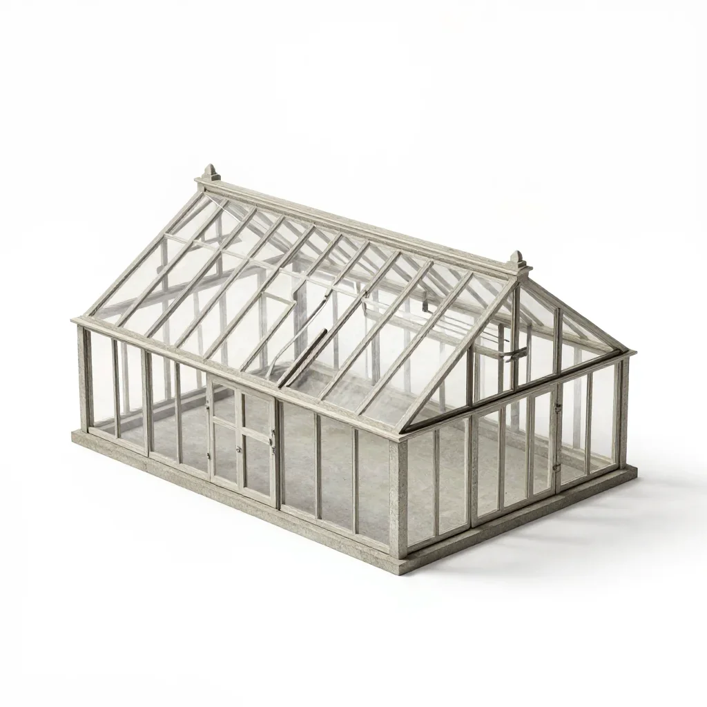 Mediterranean greenhouse isolated on a white background