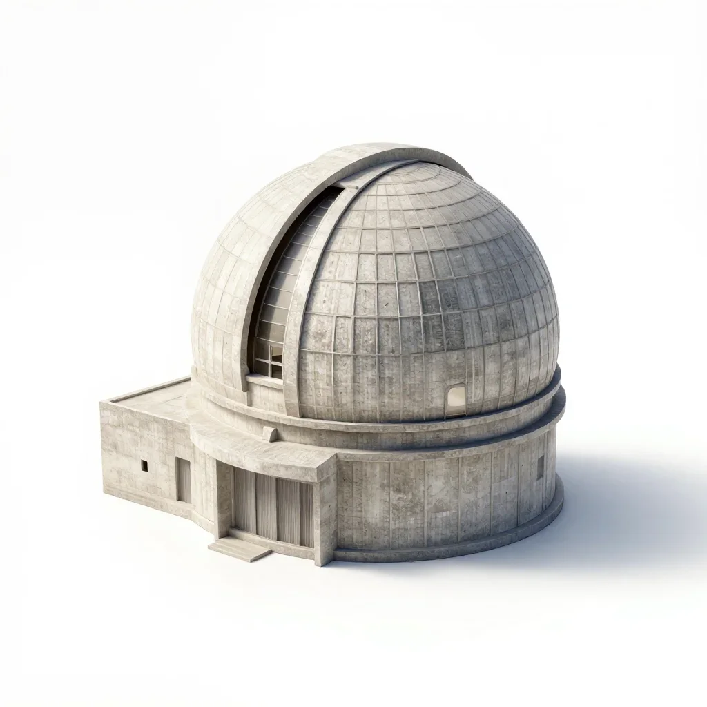 Mediterranean observatory isolated on a white background