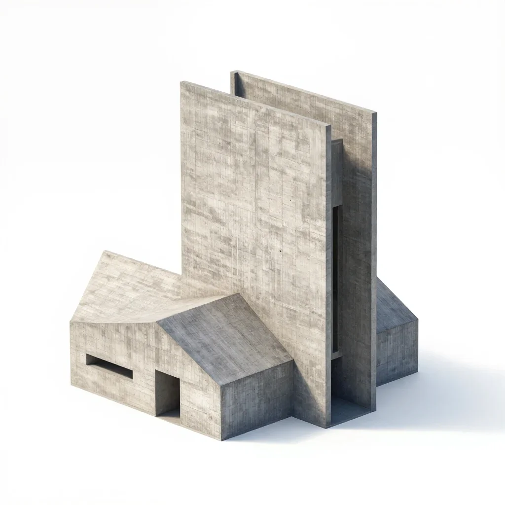 Modernist church isolated on a white background
