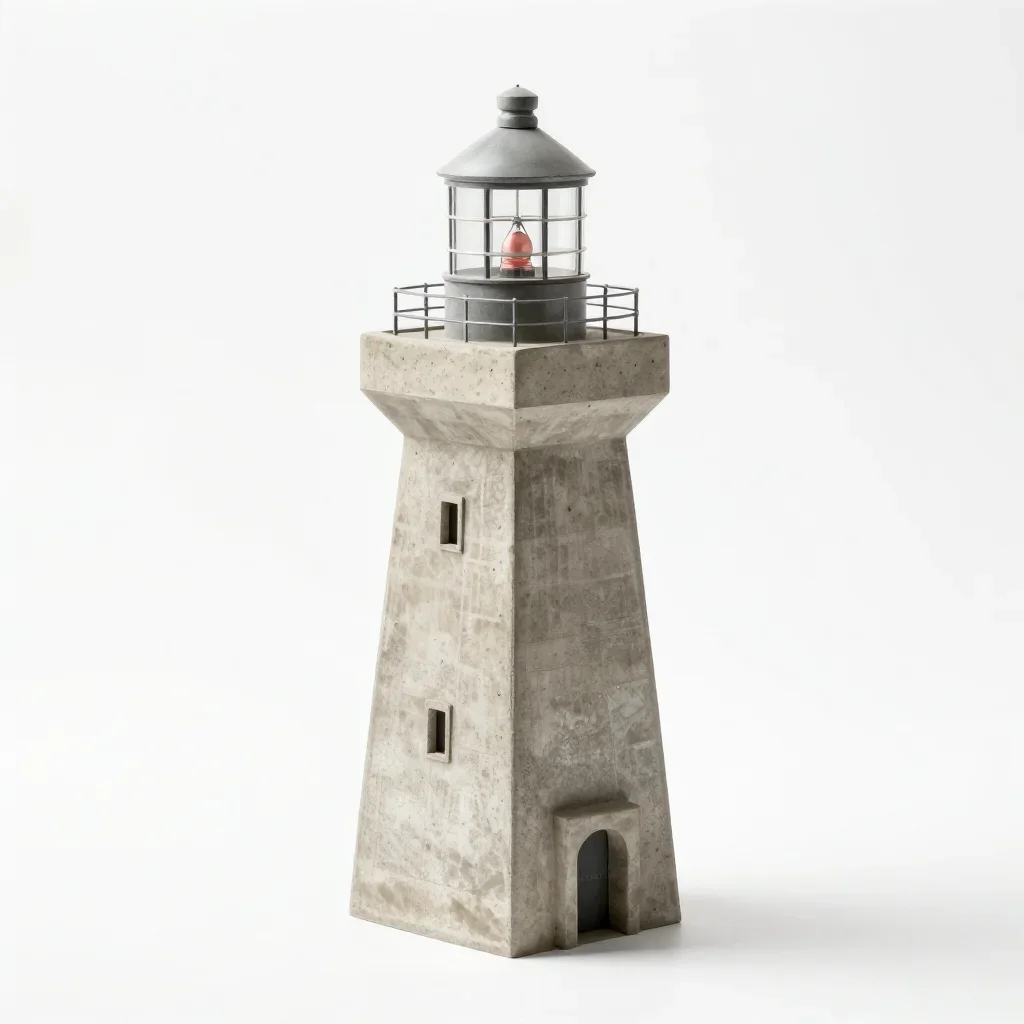 Modernist lighthouse isolated on a white background