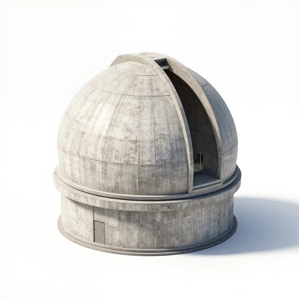Modernist observatory isolated on a white background