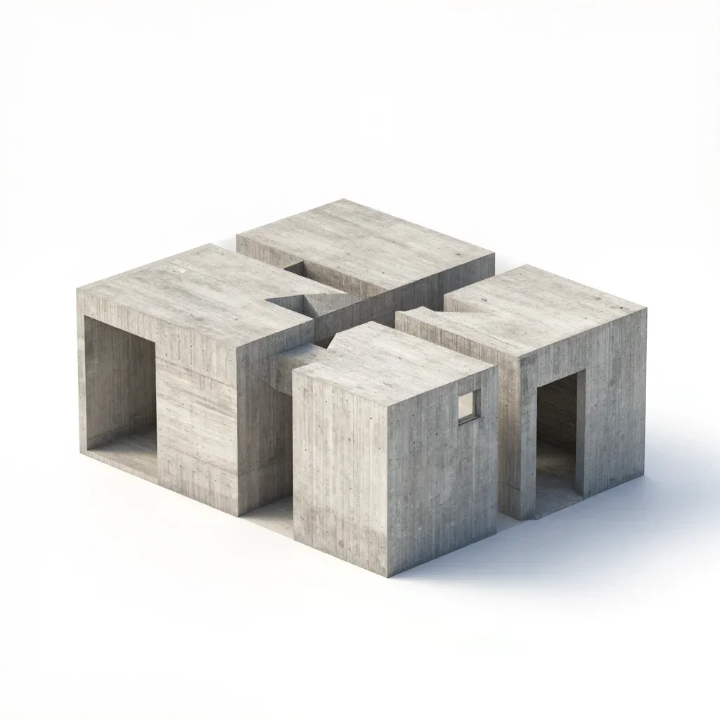 Modernist pavilion isolated on a white background
