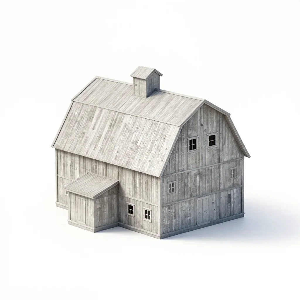 Scandinavian barn isolated on a white background