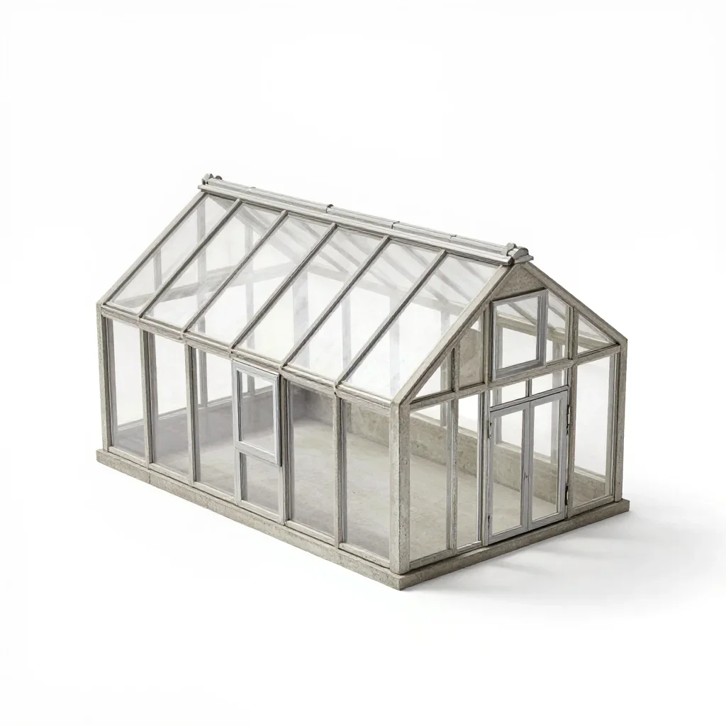 Scandinavian greenhouse isolated on a white background