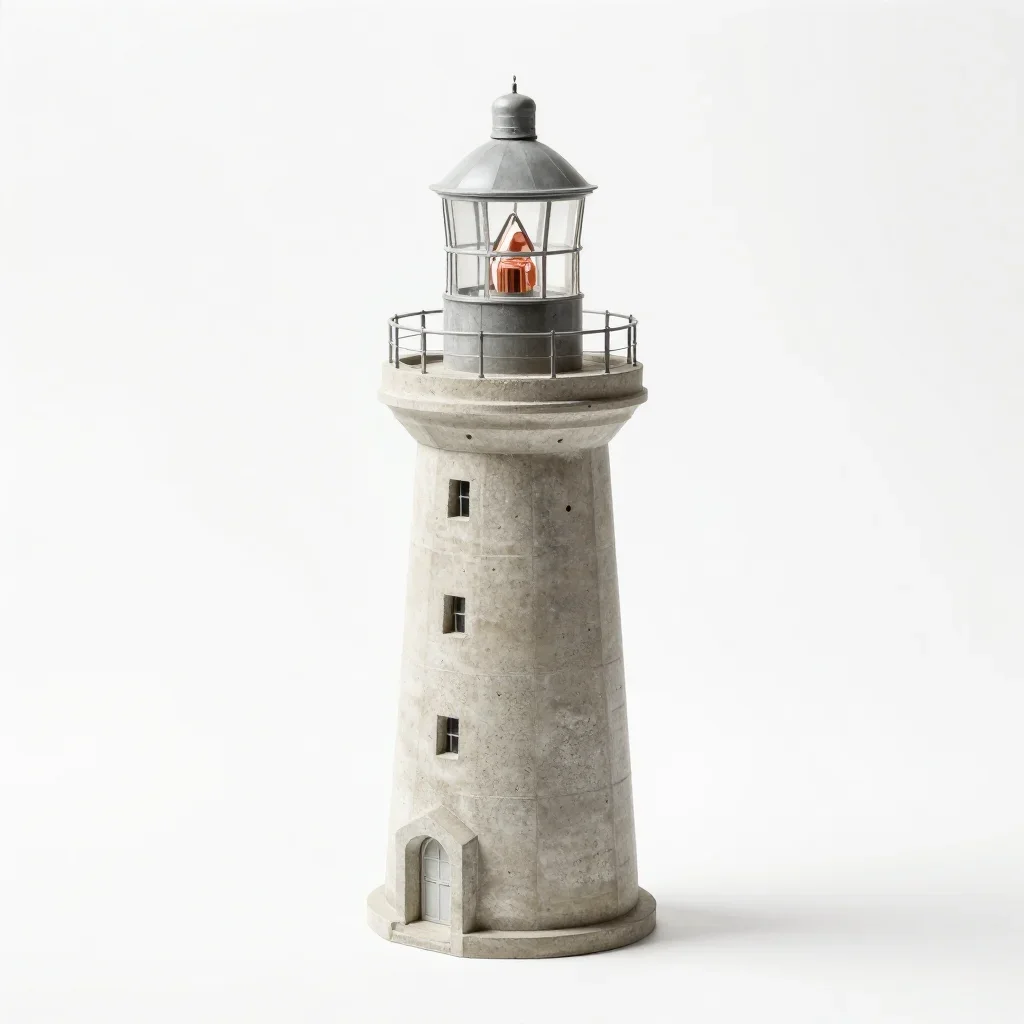 Scandinavian lighthouse isolated on a white background