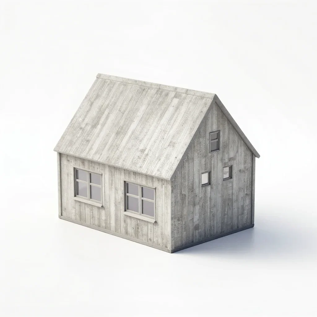 Scandinavian small house isolated on a white background