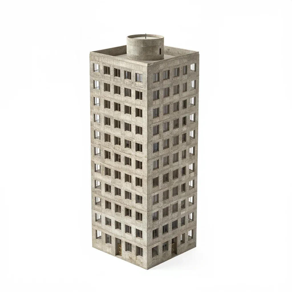 Scandinavian tower block isolated on a white background