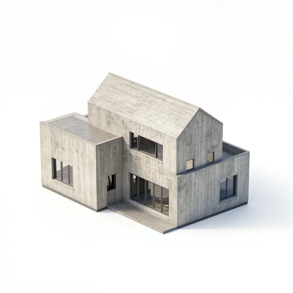 Scandinavian villa isolated on a white background