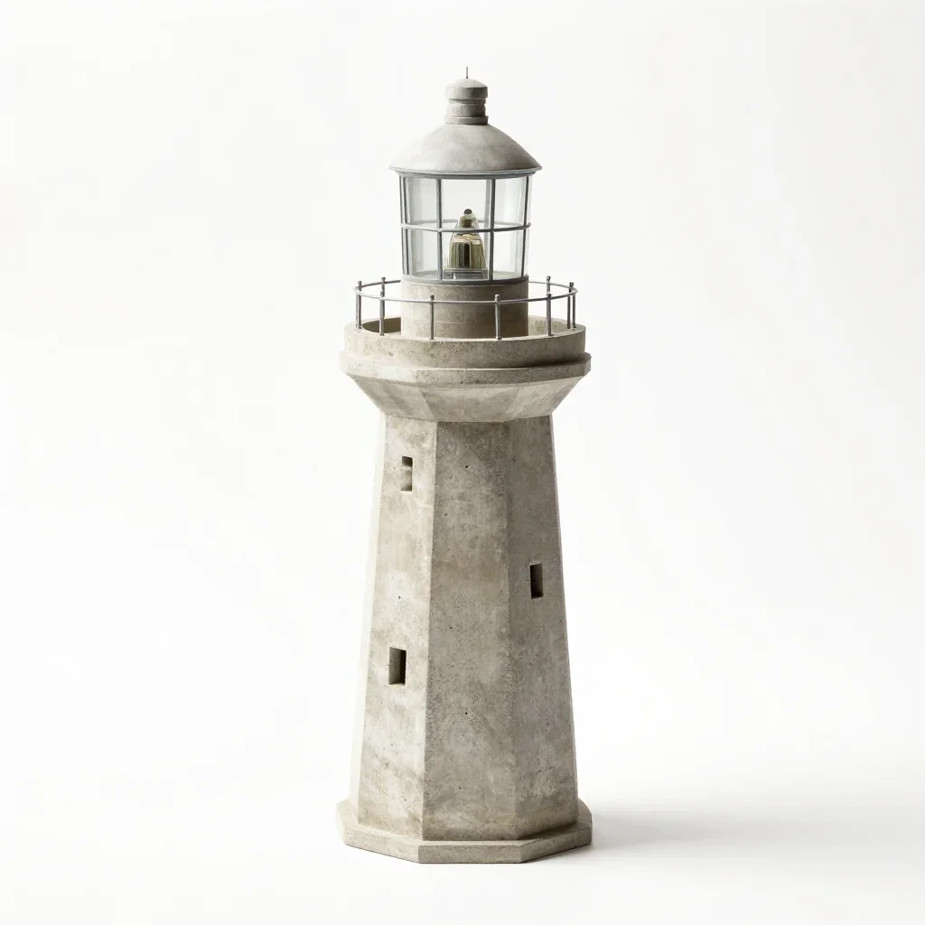 Sustainable lighthouse isolated on a white background