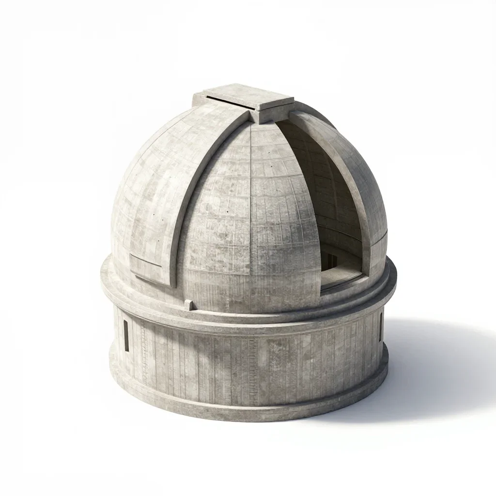 Sustainable observatory isolated on a white background